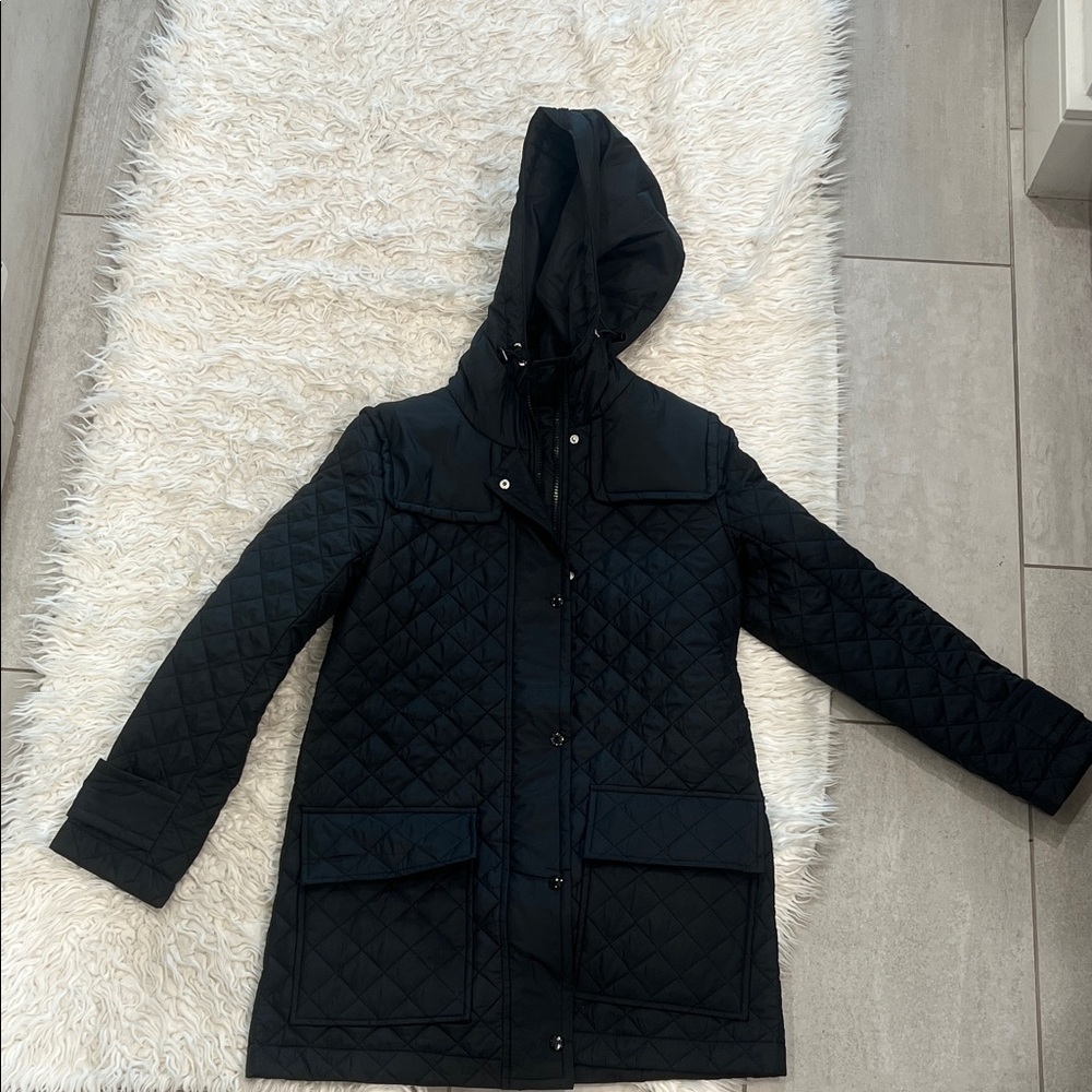 Moncler Black Quilted Hooded Puffer Jacket